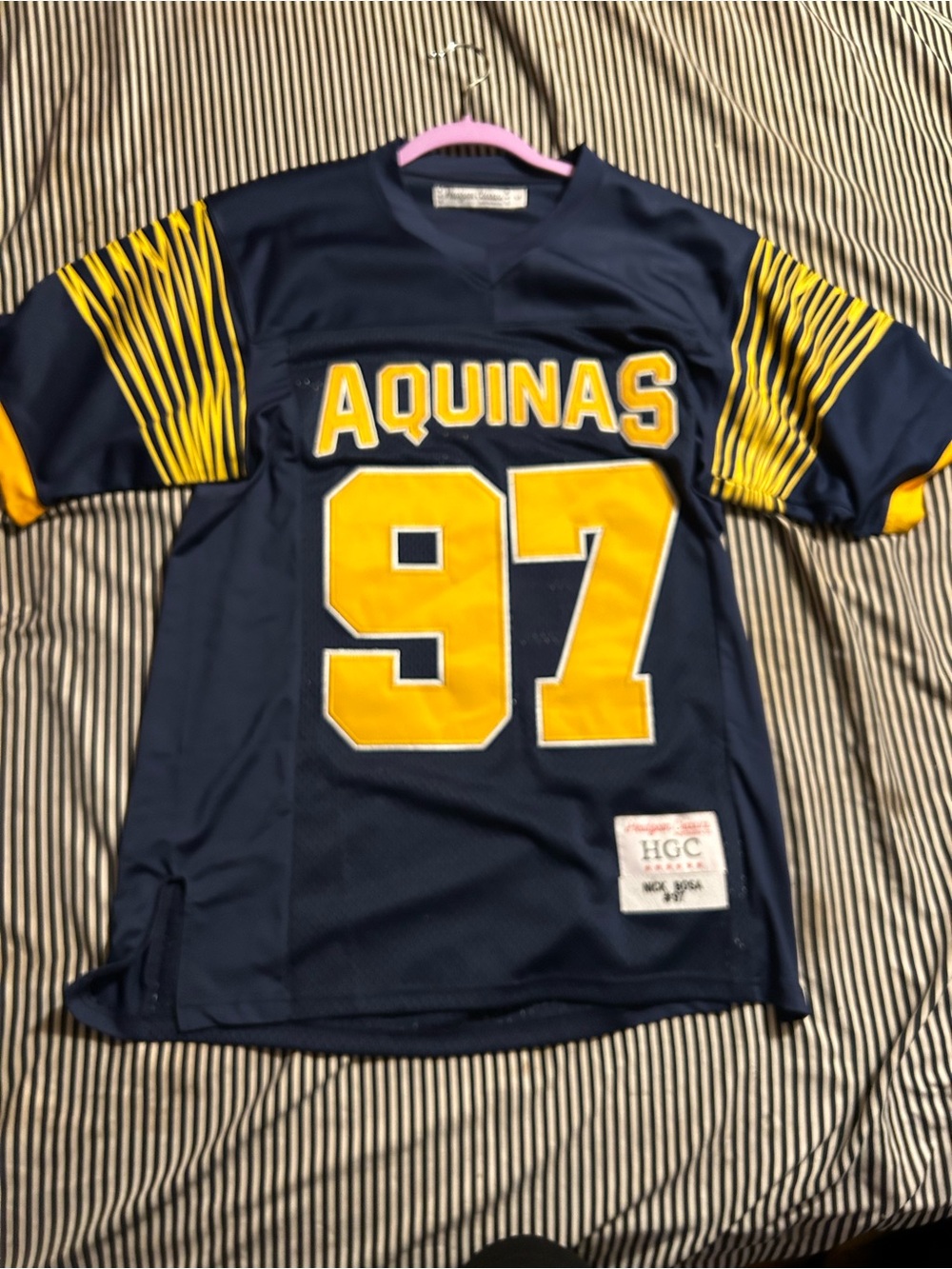 Navy & Gold Number 97 Football Jersey